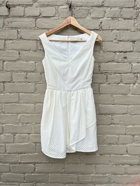 KEEPSAKE the Label White Eyelet V-Neck Mini Dress